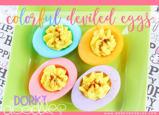 Colorful Deviled Egg Tutorial - Dorky Doodles