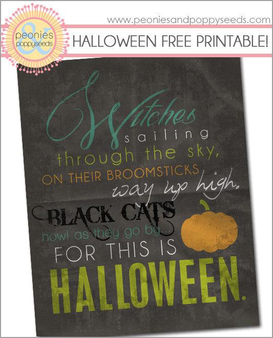 Free Printable: For this is Halloween - Dorky Doodles