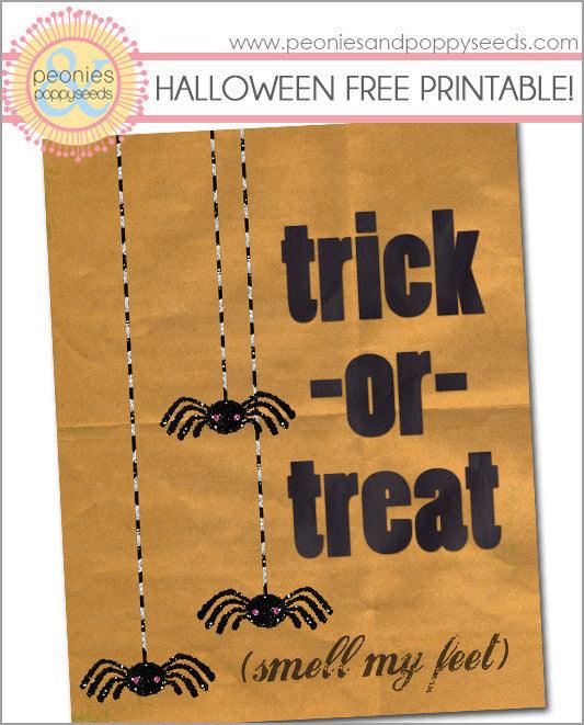 Free Printable: Trick-or-Treat (smell my feet) - Dorky Doodles