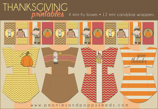 Free Thanksgiving Printables: boxes and wrappers - Dorky Doodles