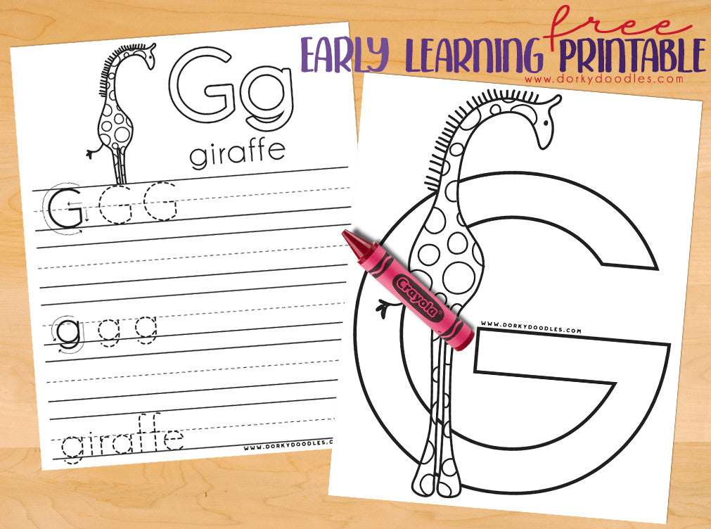 Letter Practice: G Worksheets – Dorky Doodles