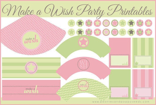 Make a Wish Party Printables - Dorky Doodles