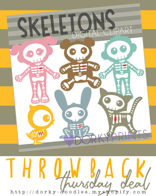 Throwback Thursday Deal: Cute Skeletons - Dorky Doodles