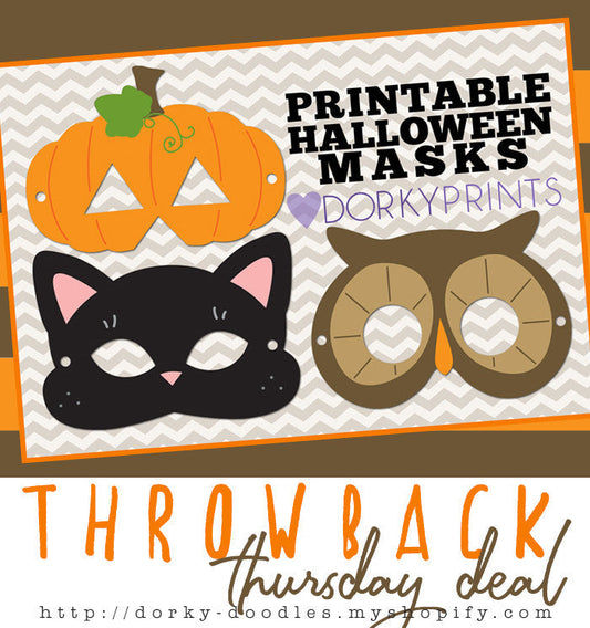 Throwback Thursday Deal: Halloween Masks - Dorky Doodles