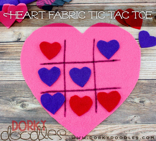 Valentine Tic Tac Toe Fabric Hearts - Dorky Doodles