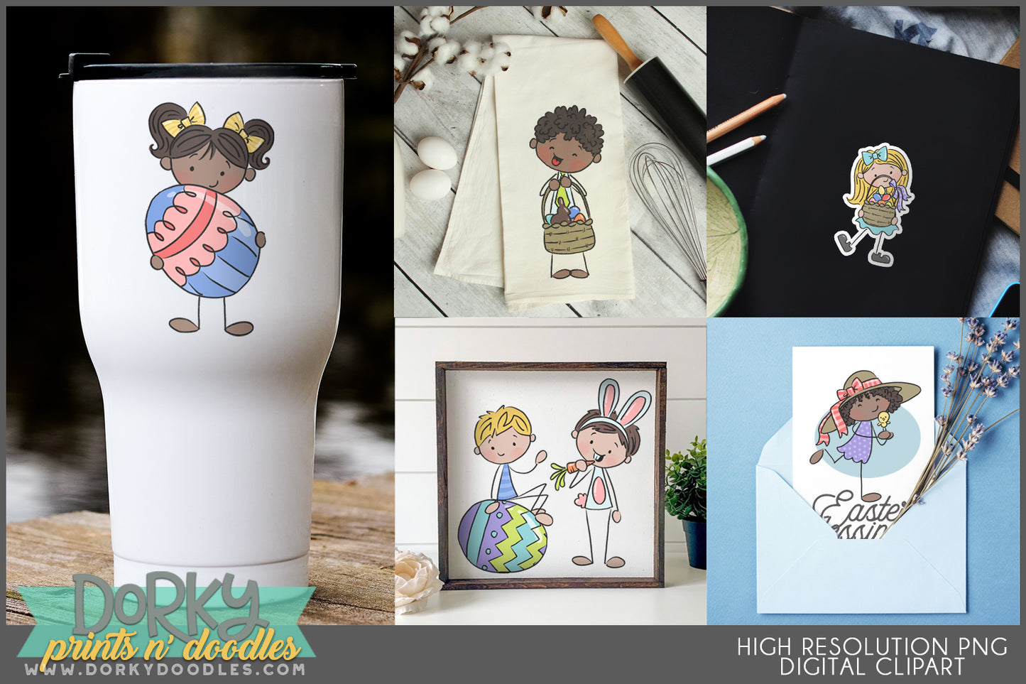 Holiday Stick Kids Clipart Bundle – Christmas, Easter, Halloween, Thanksgiving