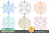 Elegant Snowflakes with Hidden Animals -  Christmas Clipart