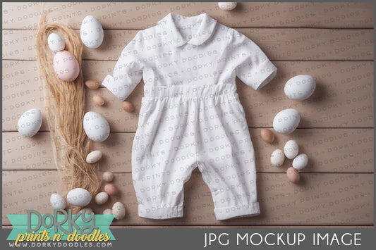 Baby Romper Mockup Image for Spring or Easter