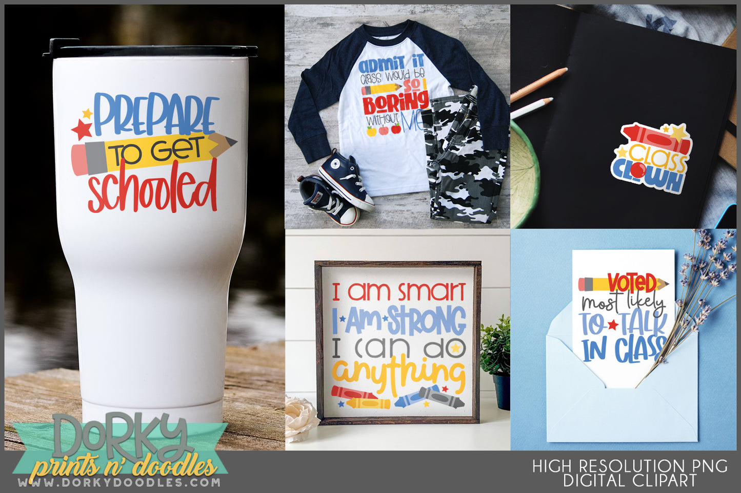 Back to School Animals & Alphabet Clipart Bundle
