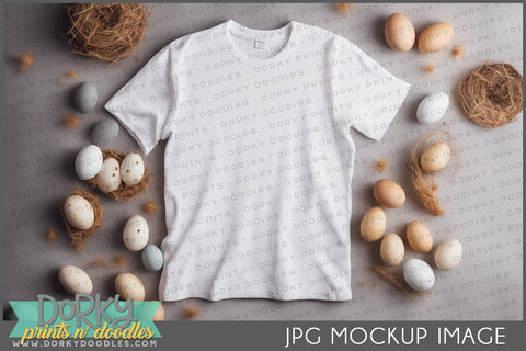 White Shirt Mockup Image for Spring or Easter