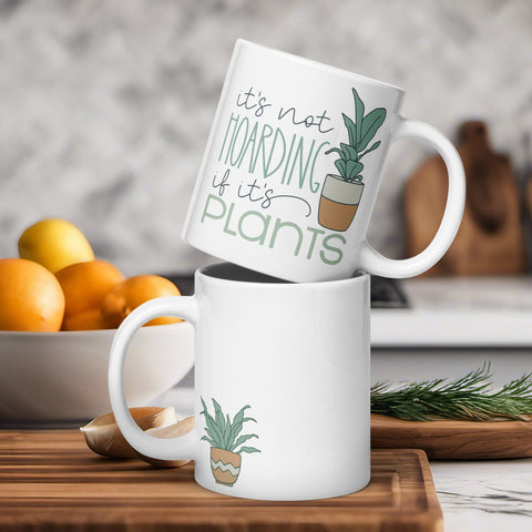 Botanical Enthusiast's Delight: White Glossy Mug for Plant Lovers - Dorky Doodles