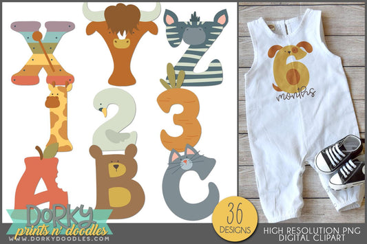 Cute Alphabet Clipart - Dorky Doodles
