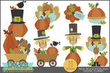 Cute and Chunky Thanksgiving Clipart - Dorky Doodles
