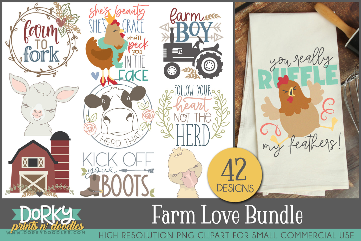 Farm Love Clipart Bundle