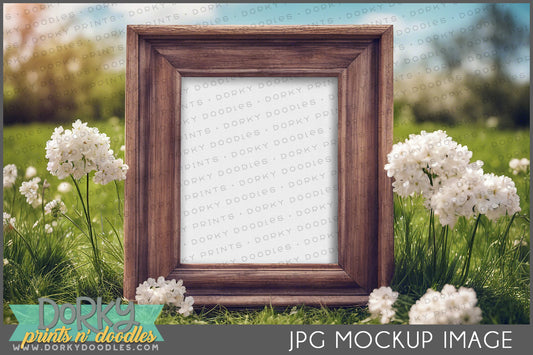 Spring Framed Art Mockup Image