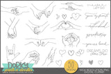 Holding Hands Love, Baby, Sayings, Mix and Match Clipart - Dorky Doodles
