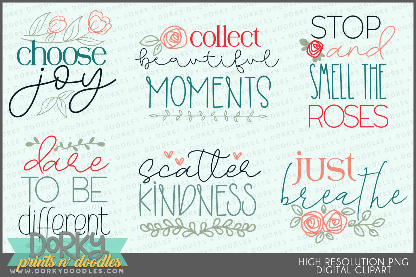 Inspirational Floral Clipart Bundle
