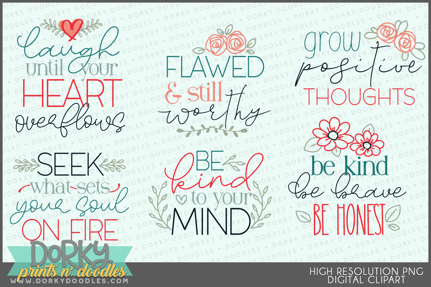 Inspirational Floral Clipart Bundle