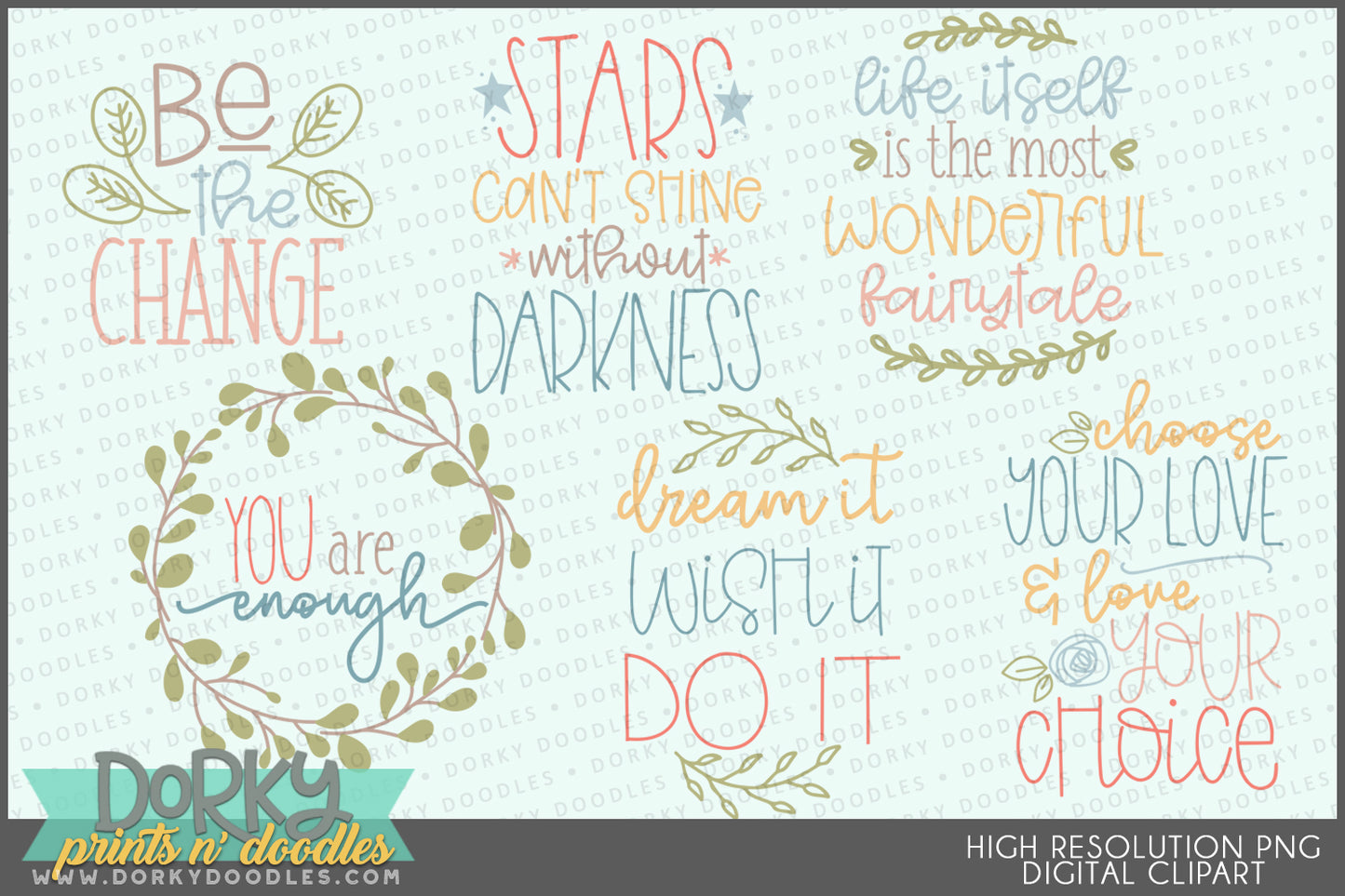 Inspirational Floral Clipart Bundle