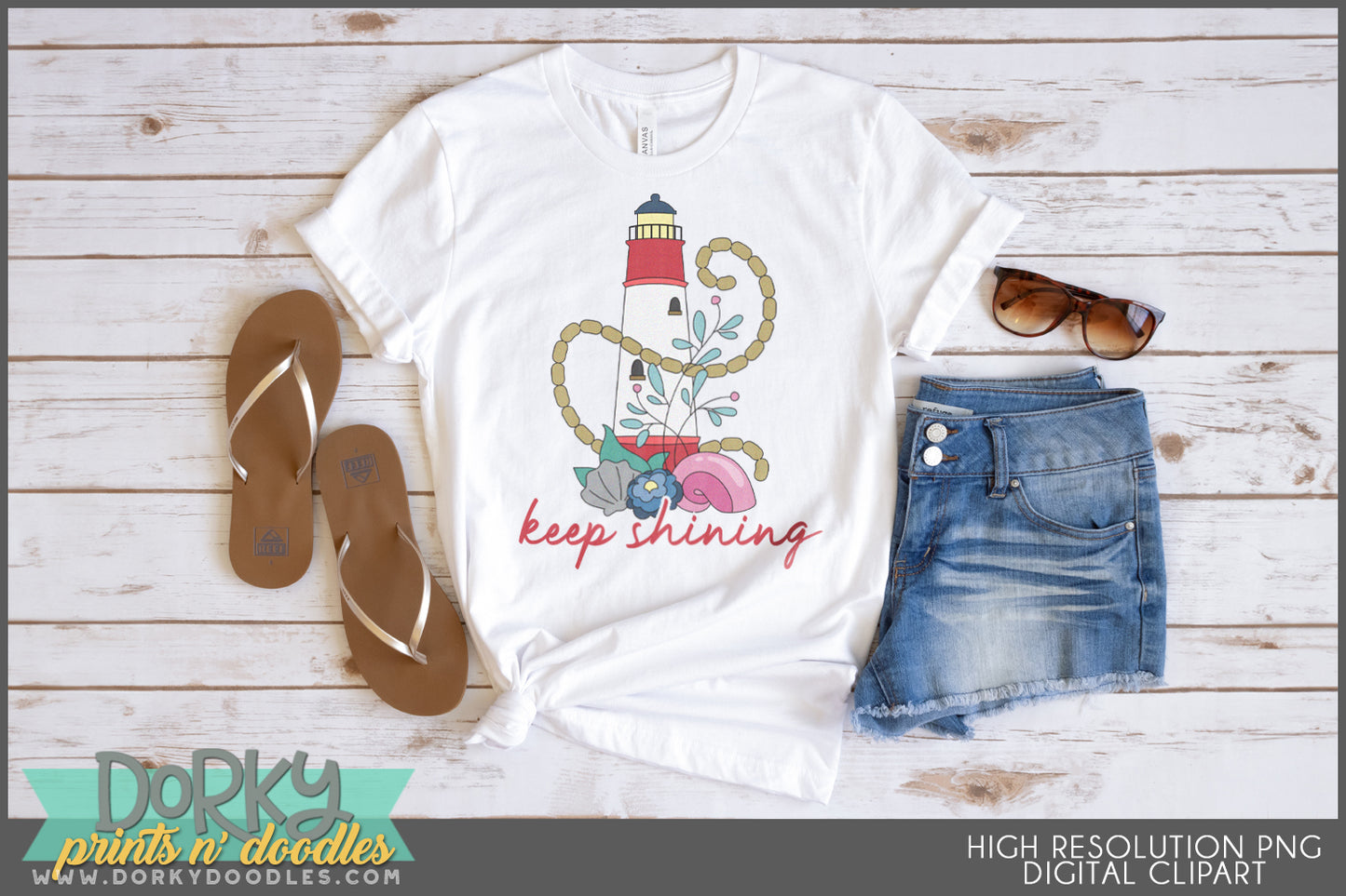 Pretty Lighthouse Summer Clipart