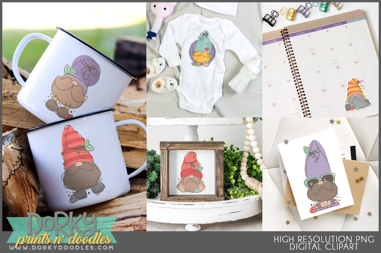 Gnome Love Clipart Bundle