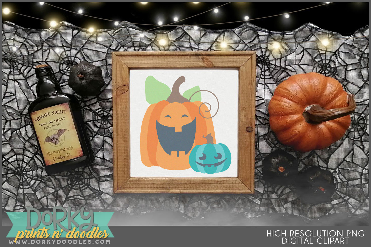 Spooky Cute Pumpkin Halloween Clipart