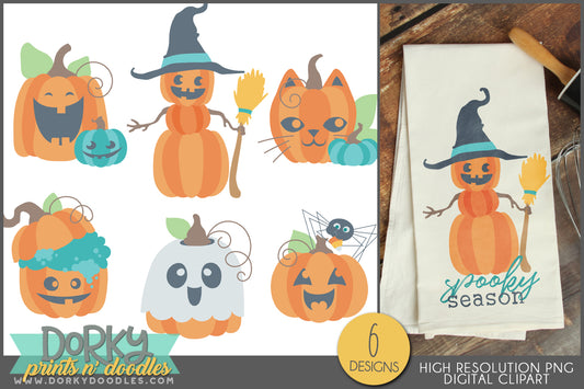 Spooky Cute Pumpkin Halloween Clipart