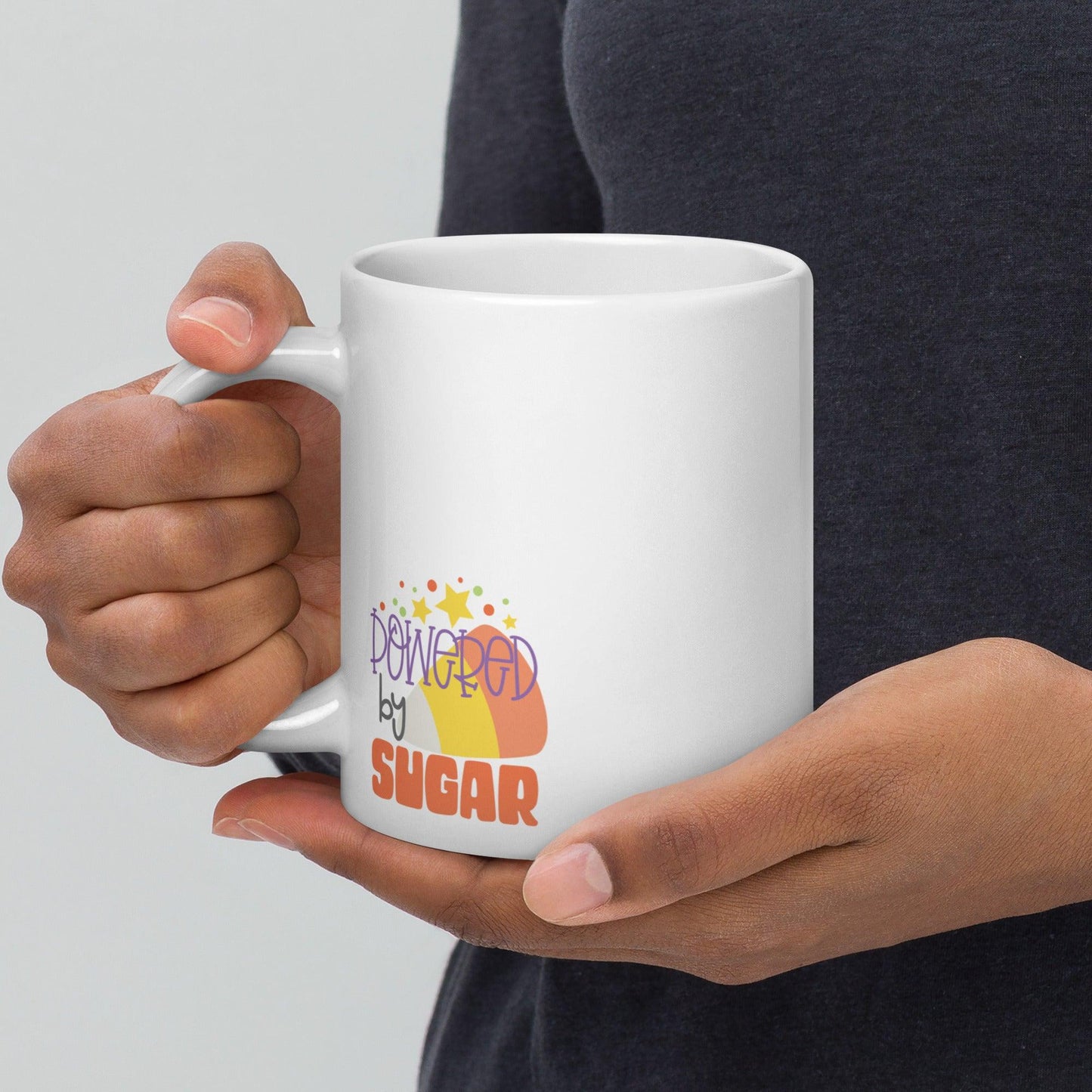 Sugar-Powered Ninja: White Glossy Halloween Mug with a Sweet Twist - Dorky Doodles