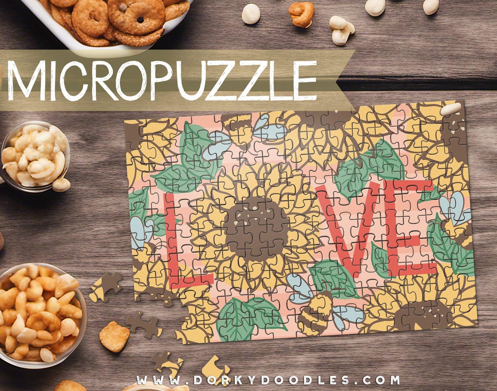 Sunflower Love Micro Puzzle - Small 4x6 Inch Micropuzzle Gift - Dorky Doodles