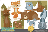 Whimsical Woodland Animals Clipart - Dorky Doodles
