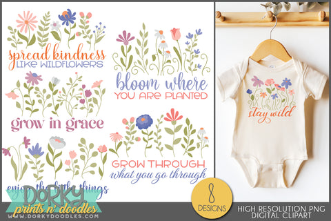 Inspirational Wildflower Sayings Clipart