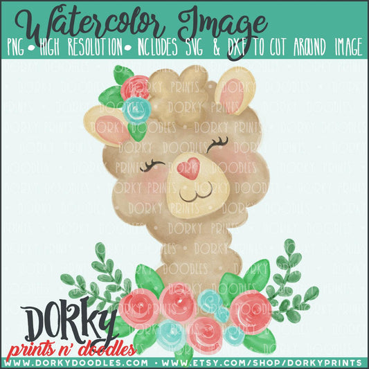 Alpaca Watercolor PNG