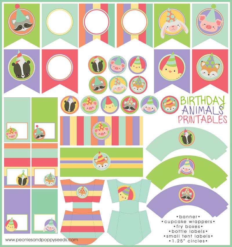 Animal Birthday Party Printables