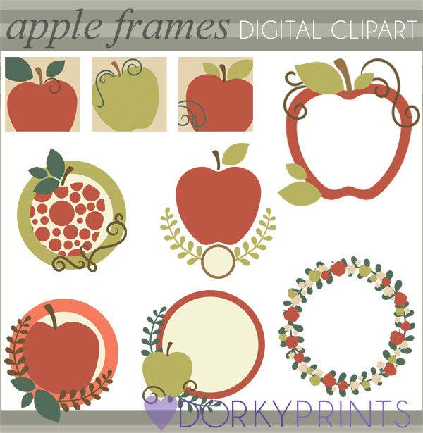 Apple Frames School Clipart Dorky Doodles
