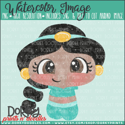 Arabian Princess Watercolor PNG