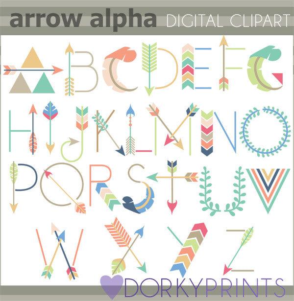 Arrow Alphabet Clipart