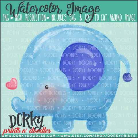 Baby Elephant Watercolor PNG