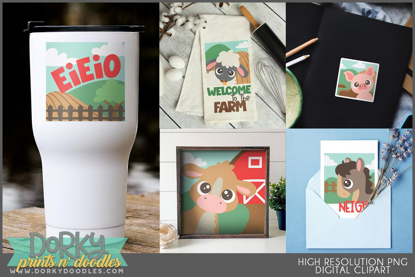 Baby Farm Animals Clipart