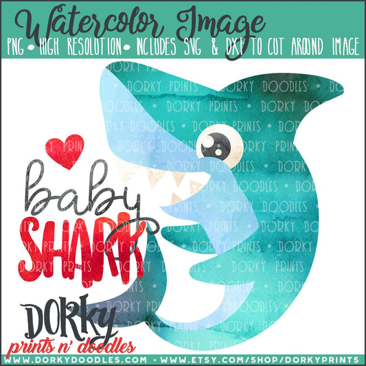 Baby Shark Watercolor PNG