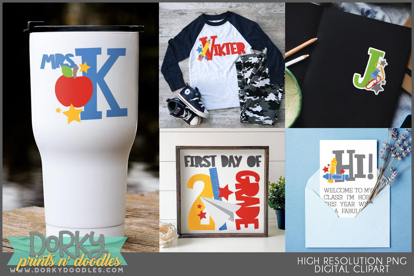 Back to School Alphabet Clipart