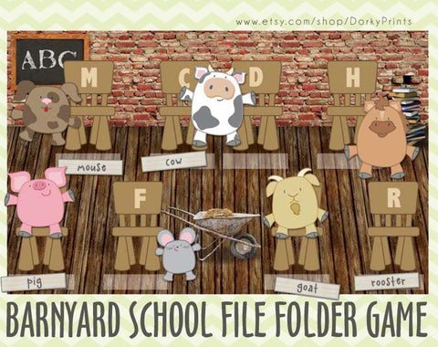 Barnyard School File Folder Game Learning Printables