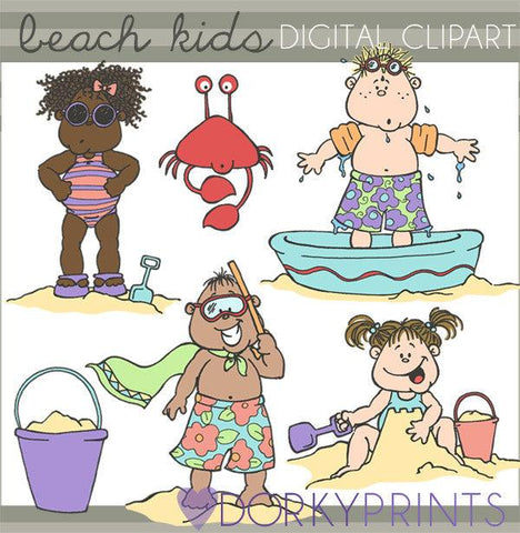 Beach Kids Summer Clipart