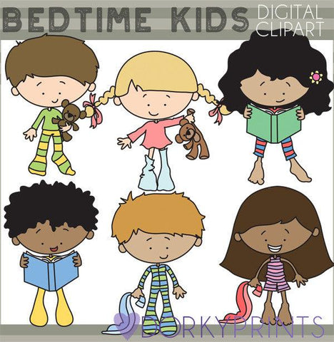 Bedtime Pajamas Kid Clipart