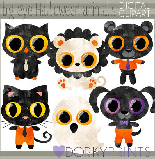 Big Eyes Animal Halloween Clipart