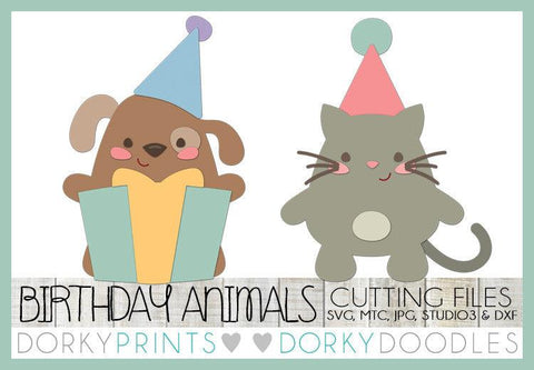 Birthday Cat and Dog Cuttable Files