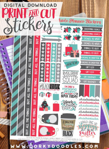 Black Friday Print and Cut Planner Stickers