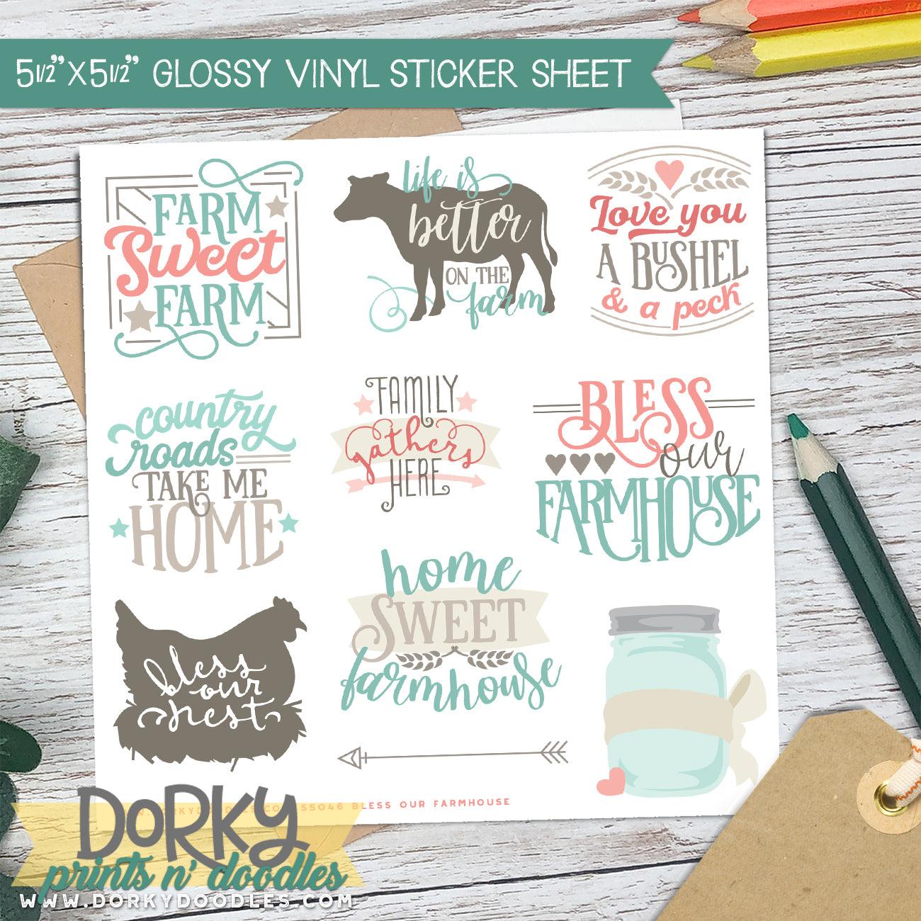 Bless Our Farmhouse Stickers Sheet