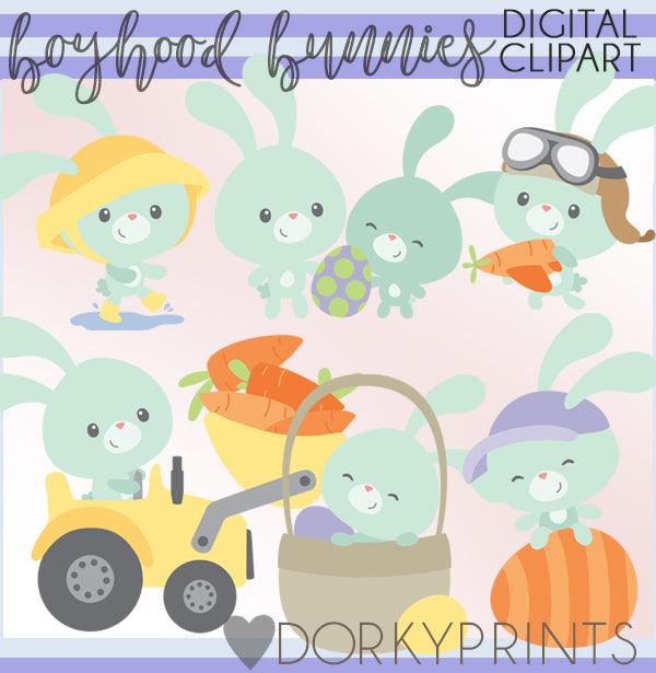 Blue Bunny Spring Clipart