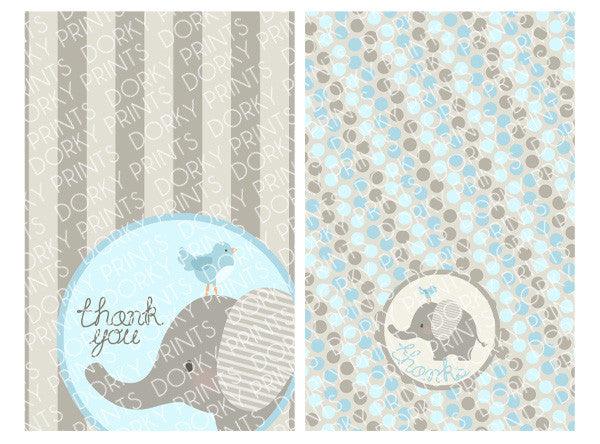 Blue Elephant Thank You Cards Baby Shower Printables