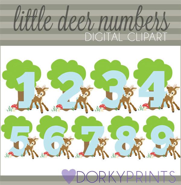 Boy Deer Numbers Clipart